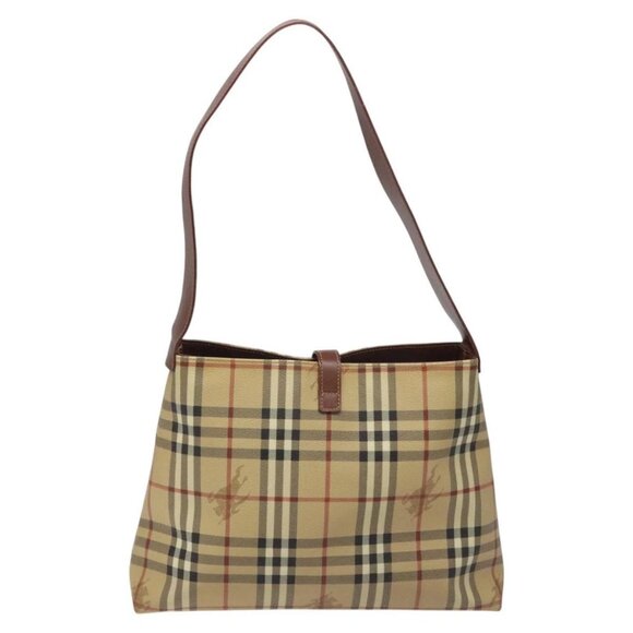 BURBERRY Nova Check Shoulder Bag PVC Beige Auth 1 - Picture 13 of 16